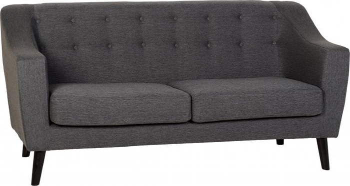 Ashley Three Seater Sofa in Dark Grey Fabric - Click Image to Close